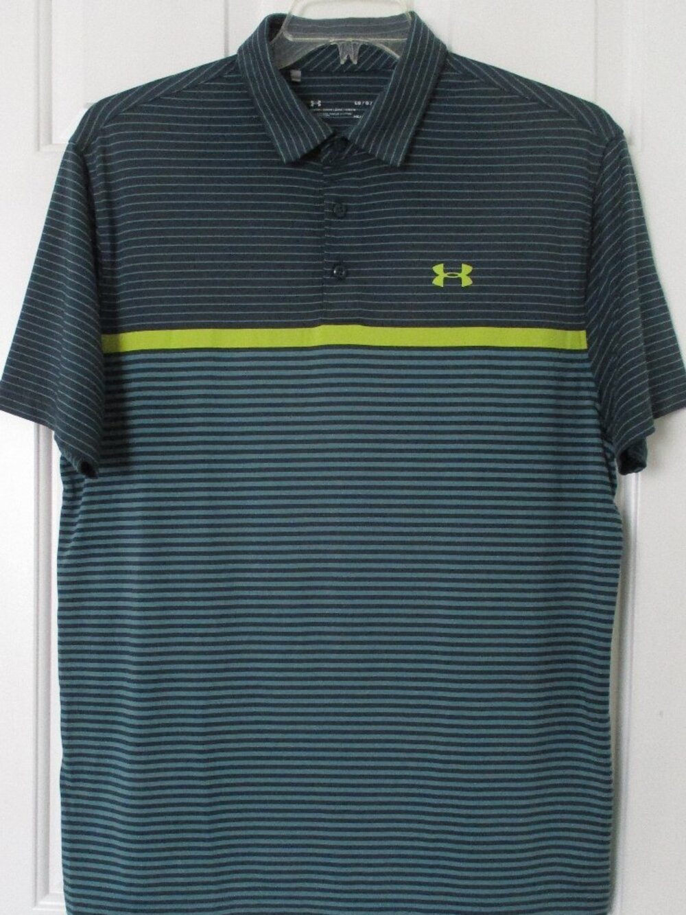 Under Armour Mens S/S Green Stretch Golf Polo Shirt - Size Large* Slim Fit